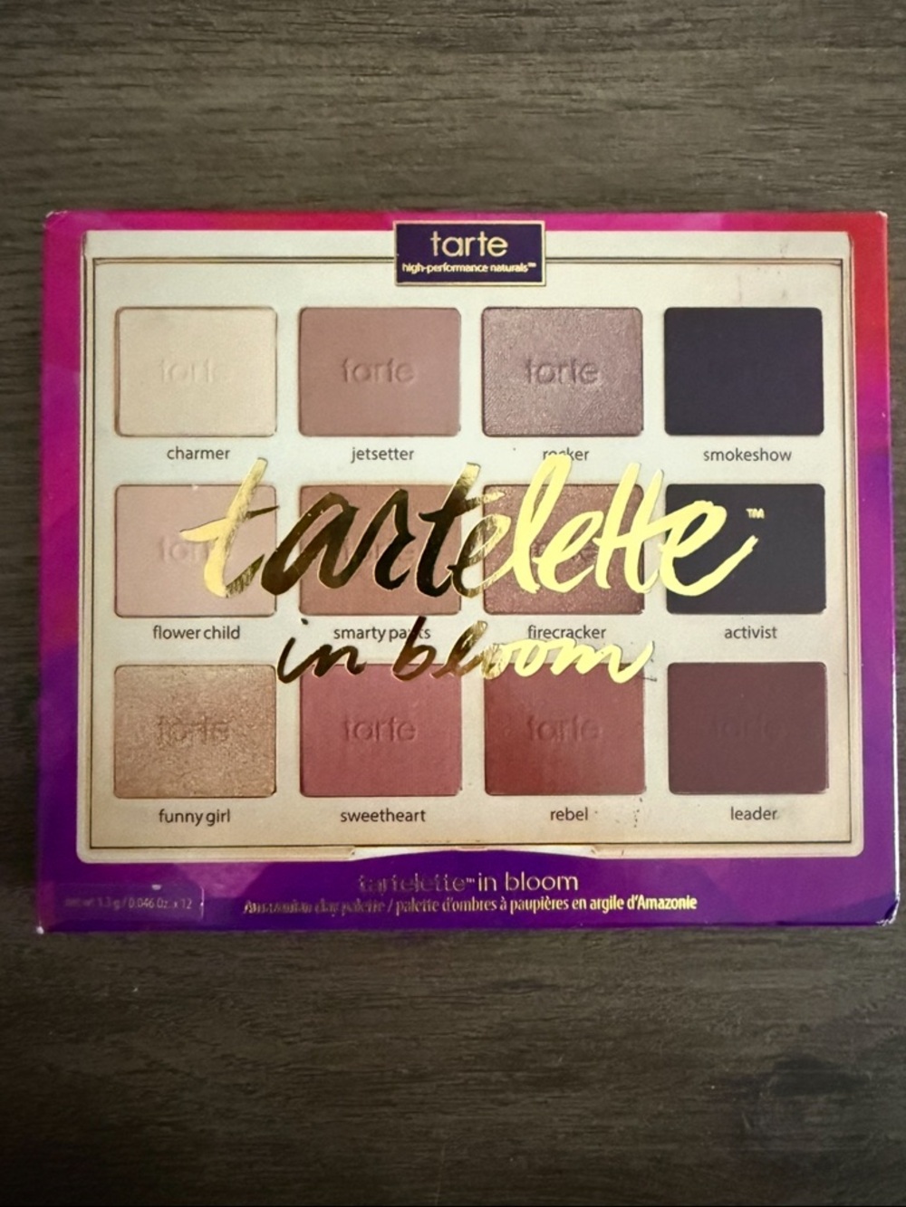 tarte eyeshadow palette — cream, pink, mauve, plum